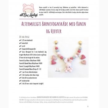 Opskrift Barnevognskde med Kanin og Hjerter (Gammel og Ny Version)