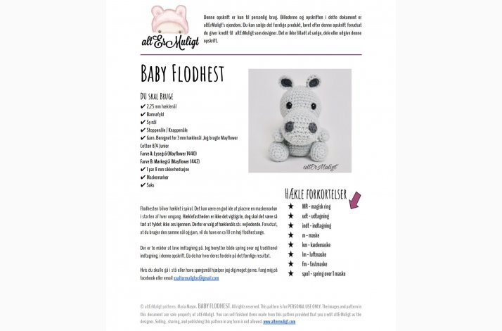 Opskrift Baby Flodhest