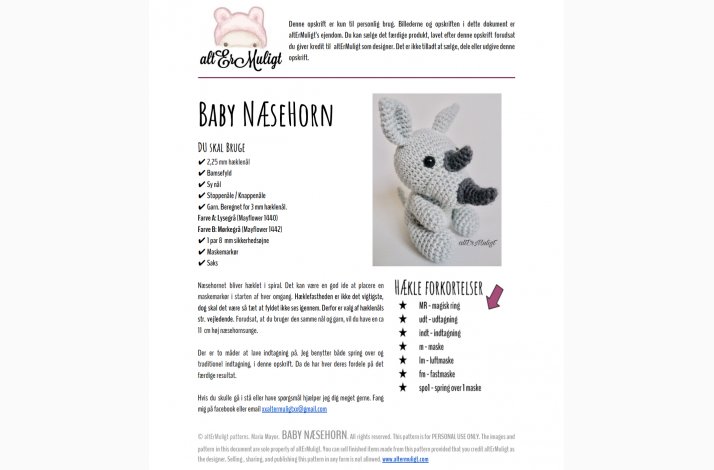 Opskrift Baby Nsehorn
