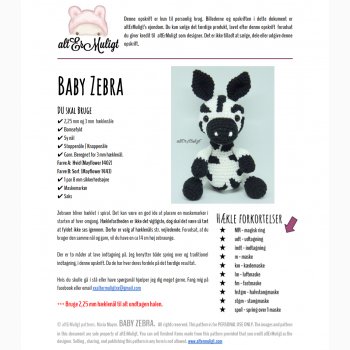 Opskrift Baby Zebra