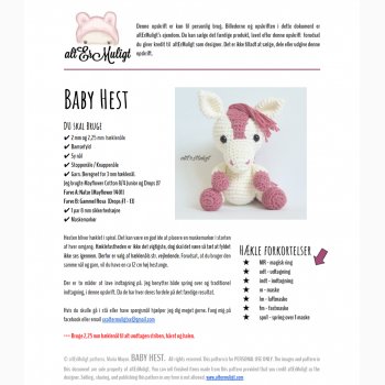 Opskrift Baby Hest
