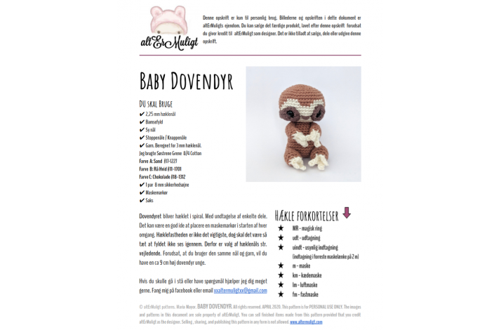 Opskrift Baby Dovendyr