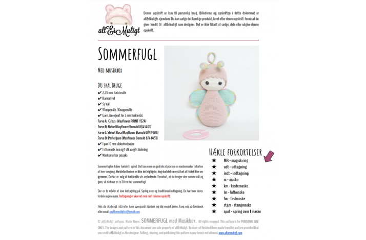 Opskrift Sommerfugl med Musikbox