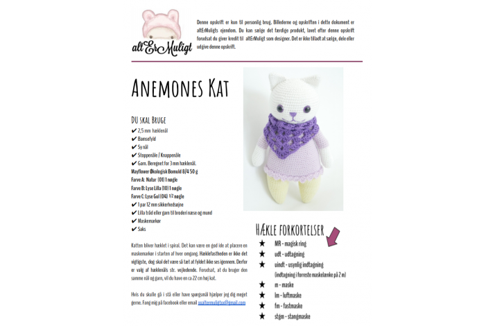 Opskrift Anemones Kat