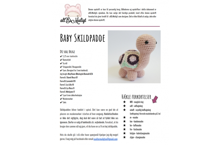 Opskrift Baby Skildpadde