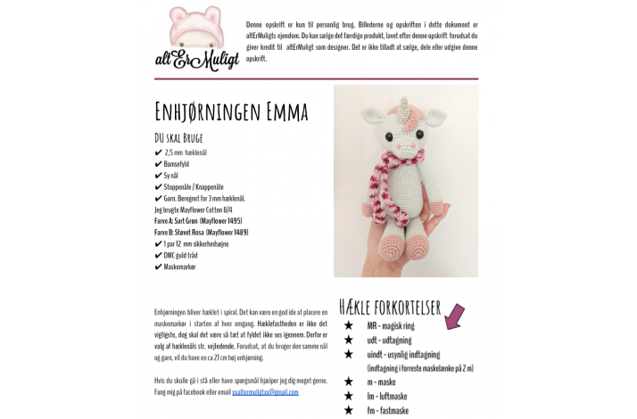 Opskrift Enhjrningen Emma