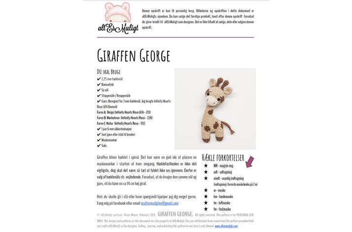 Opskrift Giraffen George