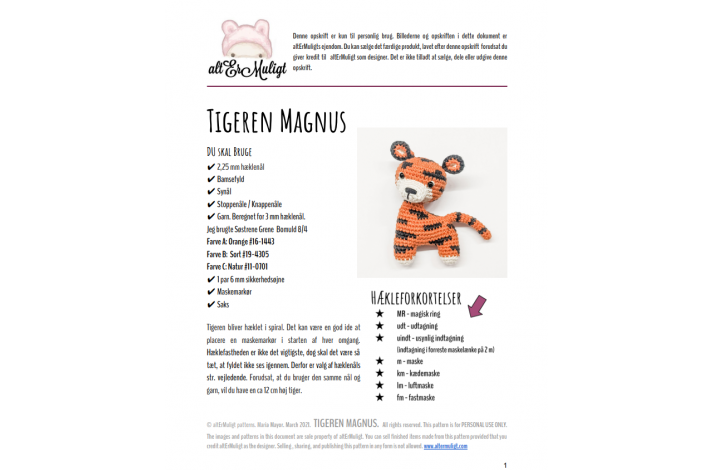 Opskrift Tigeren Magnus