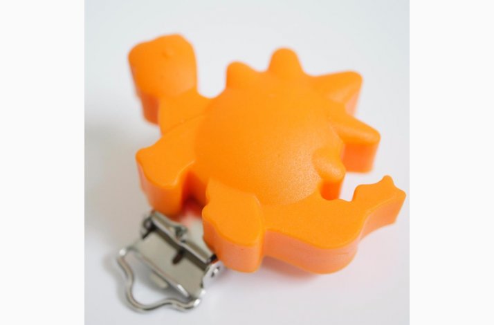 Dinousaur Silicone Clips 0910 Orange