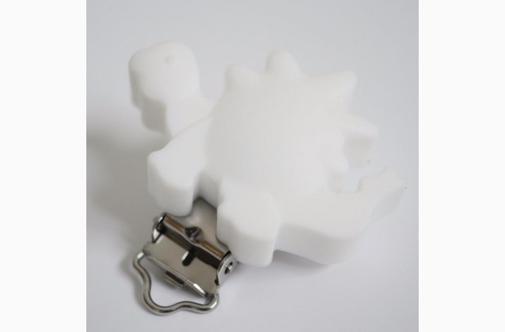 Dinousaur Silicone Clips 1110 Hvid