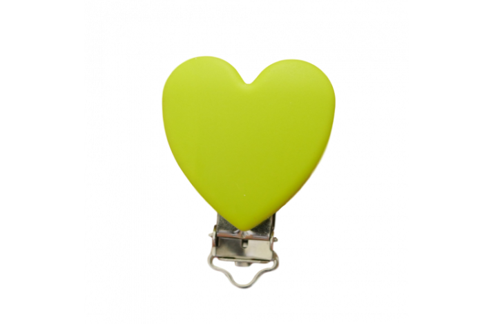 Hjerte Silicone Clips 0222 Limegrn
