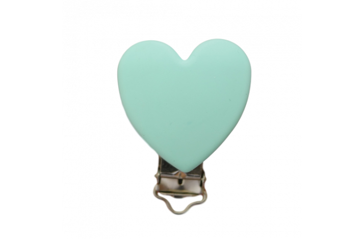 Hjerte Silicone Clips 0322 Lys Turkis