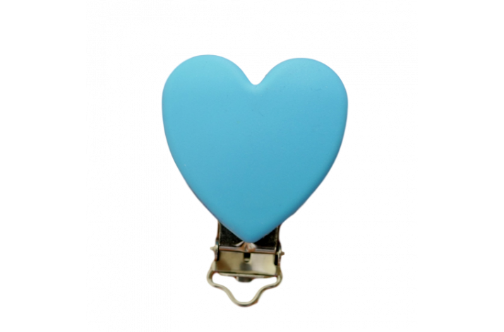Hjerte Silicone Clips 0418 Himmelbl