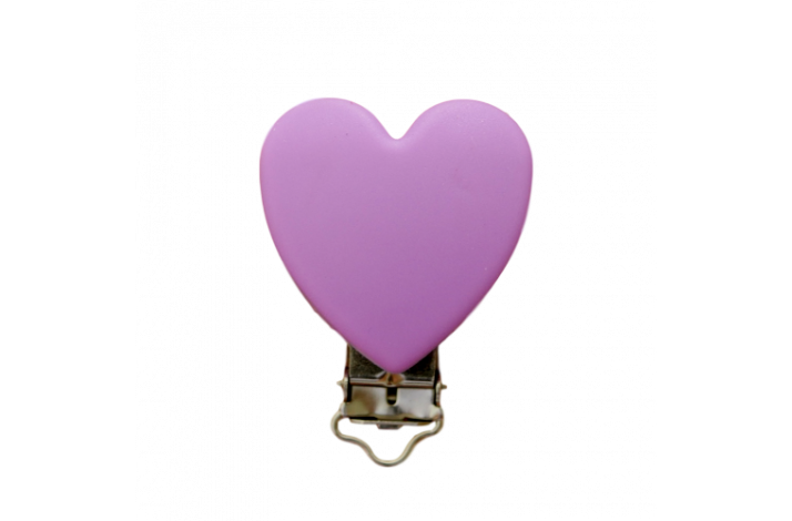 Hjerte Silicone Clips 0522 Lilla