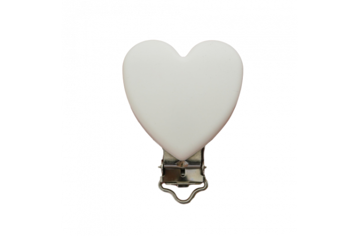 Hjerte Silicone Clips 1110 Hvid