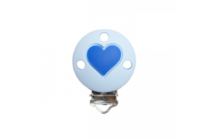 Rund med Hjerte Silikone Clips 0430 Baby Lysebl
