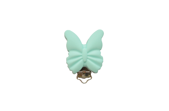 Sommerfugl Silicone Clips 0322 Lys Turkis