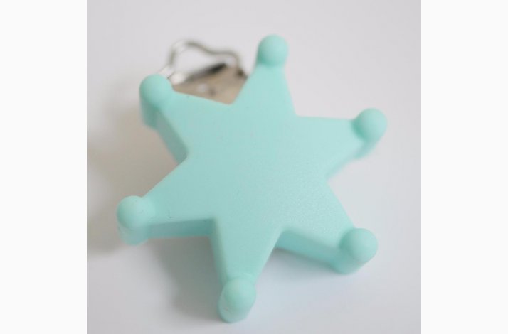 Stjerne Silicone Clips 0322 Lys Turkis