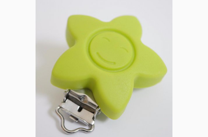 Stjerne Silicone Clips med Ansigt 0222 Limegrn