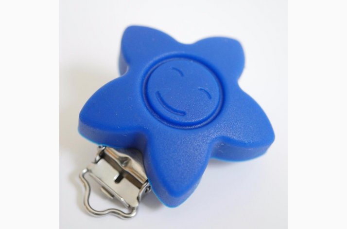 Stjerne Silicone Clips med Ansigt 0412 Marinebl