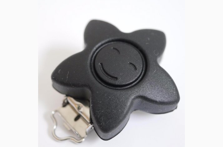Stjerne Silicone Clips med Ansigt 0010 Sort