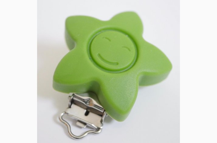 Stjerne Silicone Clips med Ansigt 0216 Grn