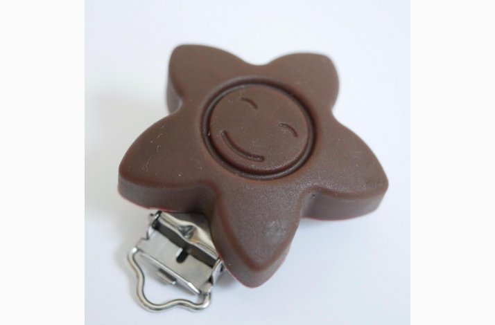 Stjerne Silicone Clips med Ansigt 0110 Chokolade