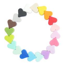 13 mm Hjerte Silikone Perler