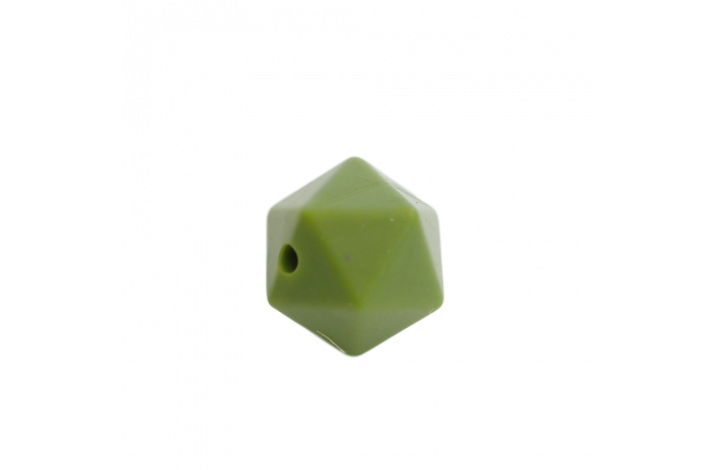 14 mm Icosahedron Silikone Perler 0210 Armygrn
