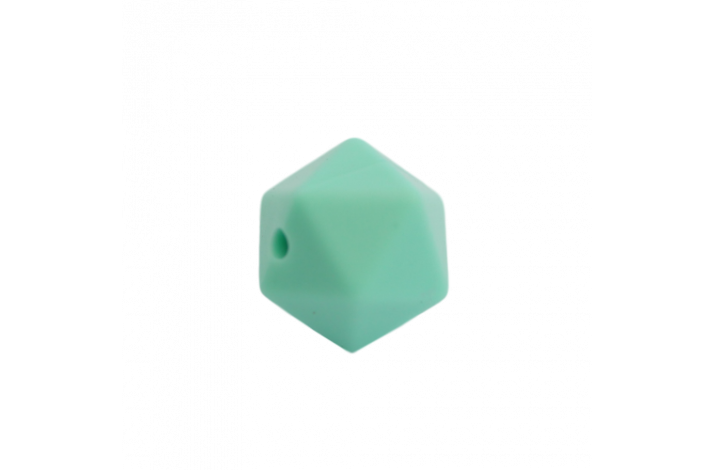 14 mm Icosahedron Silikone Perler 0320 Medium Turkis