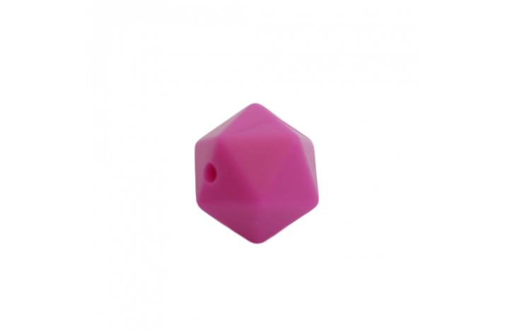 14 mm Icosahedron Silikone Perler 0611 Cerise