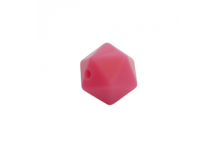 14 mm Icosahedron Silikone Perler 0614 Pink