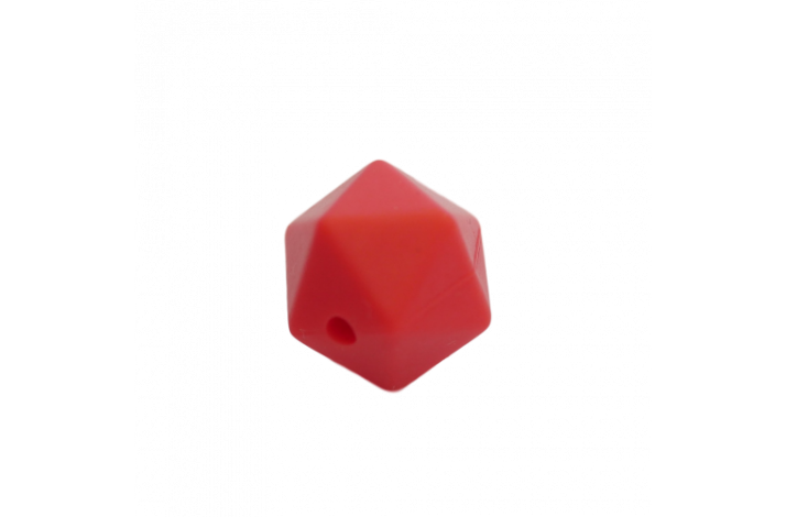14 mm Icosahedron Silikone Perler 0820 Scarlet Rd