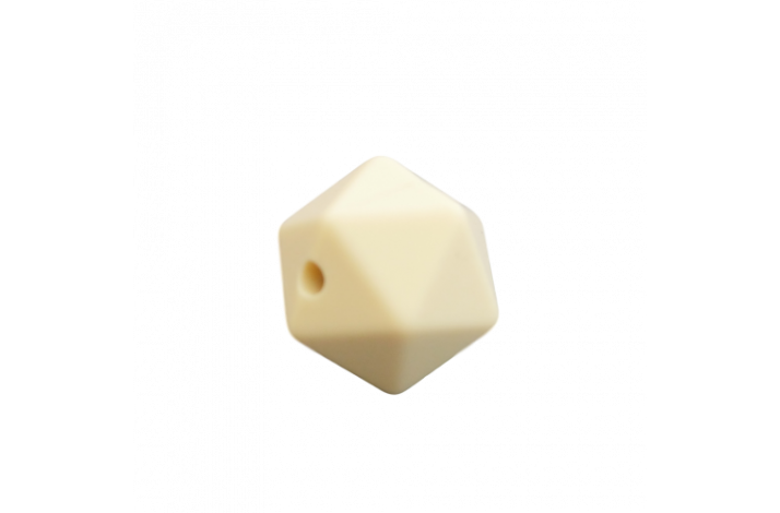 14 mm Icosahedron Silikone Perler 0930 R Hvid