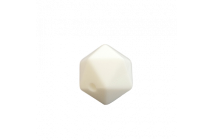 14 mm Icosahedron Silikone Perler 1110 Hvid