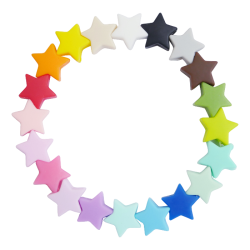 14 mm Stjerne Silikone Perler