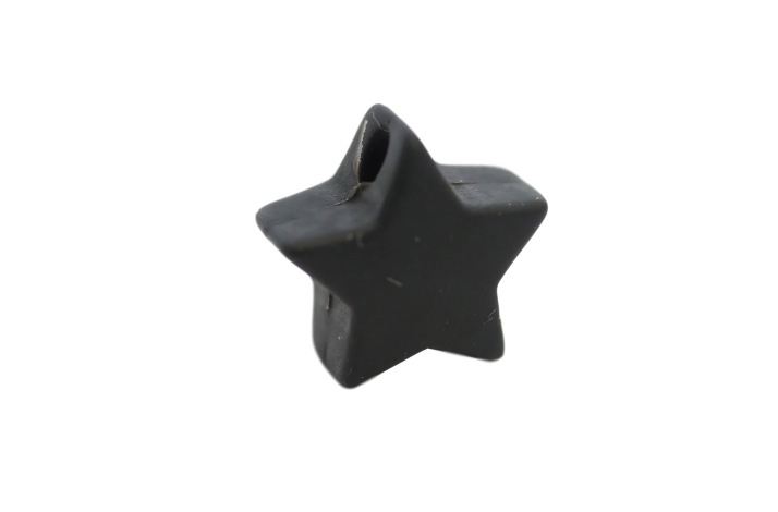 14 mm Stjerne Silikone Perler 0010 Sort
