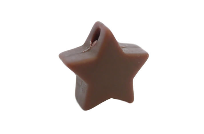 14 mm Stjerne Silikone Perler 0110 Chokolade