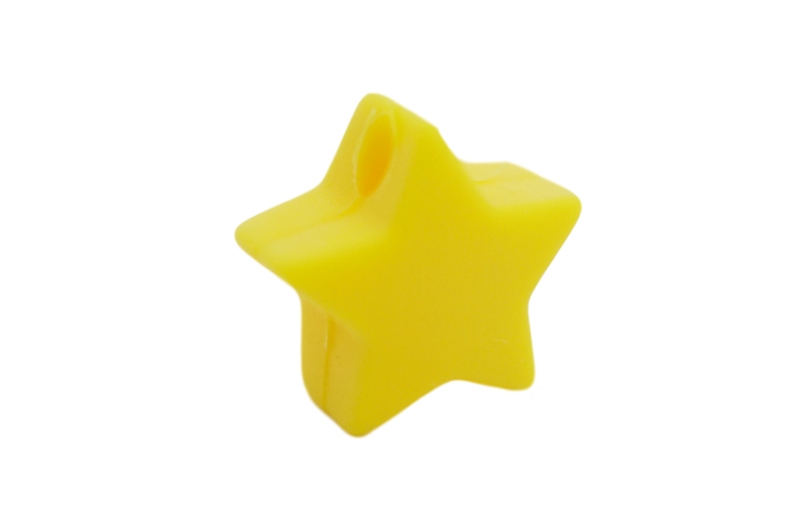 14 mm Stjerne Silikone Perler 0918 Gul