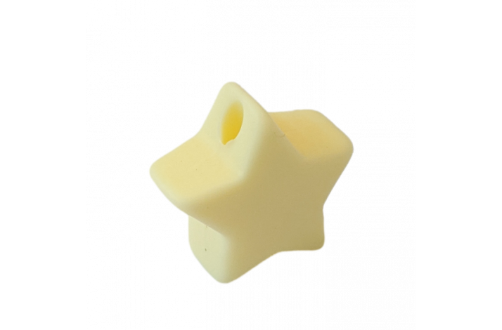 14 mm Stjerne Silikone Perler 0924 Pastel Gul