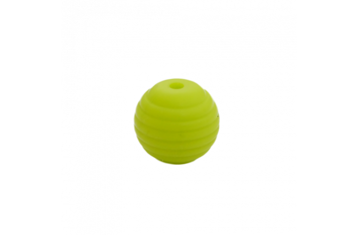 15 mm RILLE Rund SilikonePerler 0222 Limegrn