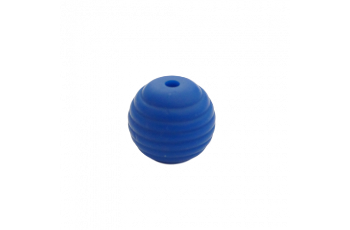 15 mm RILLE Rund SilikonePerler 0412 Marinebl