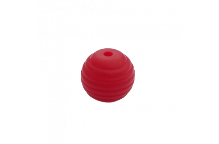 15 mm RILLE Rund SilikonePerler 0816 Carmin Rd