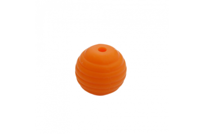 15 mm RILLE Rund SilikonePerler 0912 Squash Orange