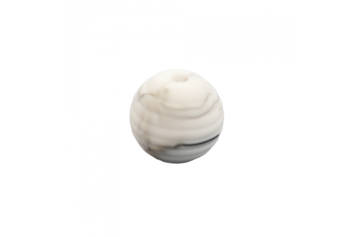 15 mm RILLE Rund SilikonePerler 1114 Marble