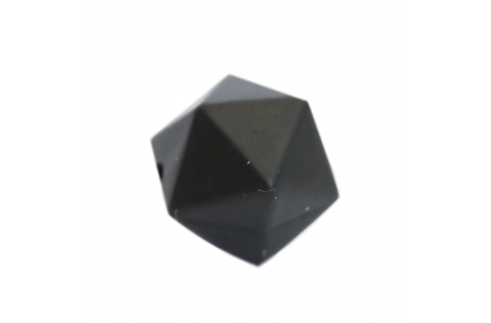 17 mm Icosahedron Silikone Perler 0010 Sort