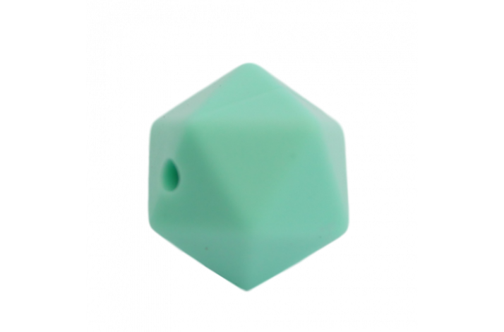 17 mm Icosahedron Silikone Perler 0320 Medium Turkis