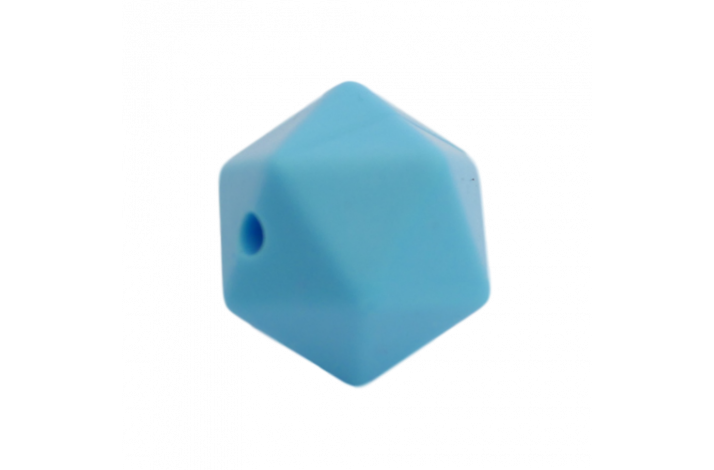 17 mm Icosahedron Silikone Perler 0419 Lys Himmelbl