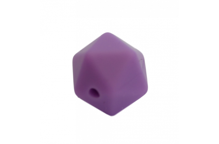 17 mm Icosahedron Silikone Perler 0523 Lilla