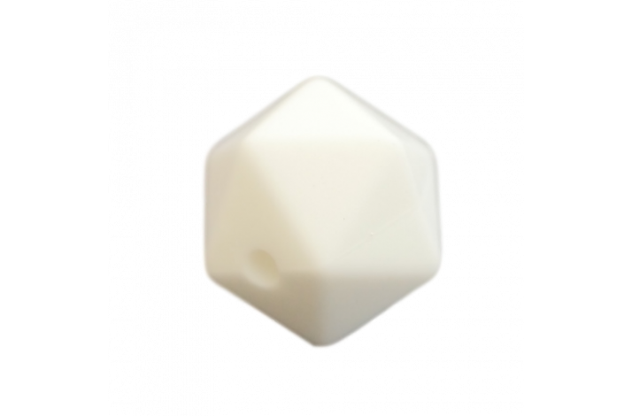 17 mm Icosahedron Silikone Perler 1110 Hvid